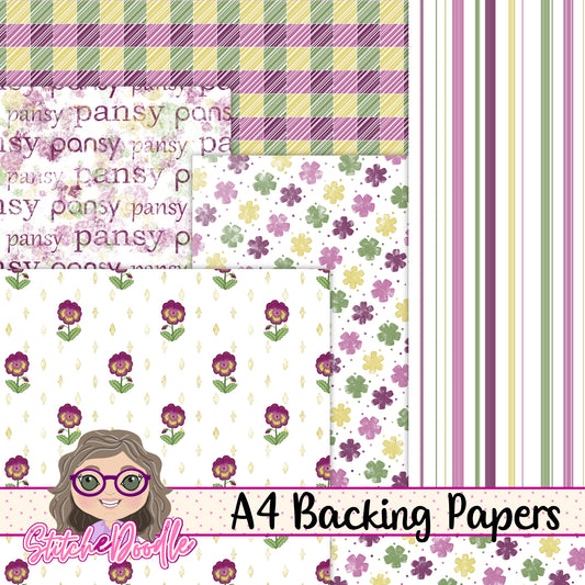 Paintbox Petals Pansy - 36 Piece Paper Craft Kit - Digital
