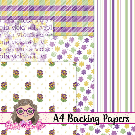 Paintbox Petals Viola - 36 Piece Paper Craft Kit - Digital