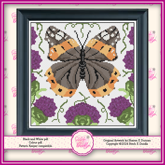 Cross Stitch Chart - Butterfly and Thistle - Digital Download