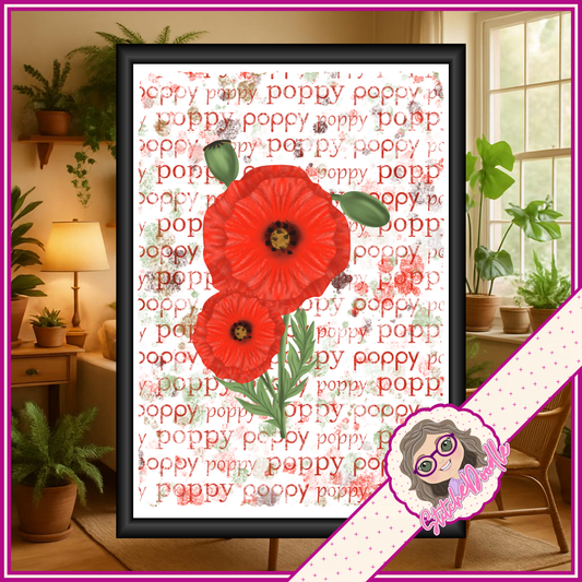 Poppy Paper Kit - 60 pieces - Card Making/Junk Journals/Scrapbooking and more