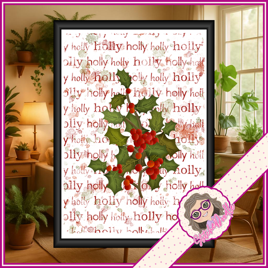 Holly Paper Kit - 60 pieces - Card Making/Junk Journals/Scrapbooking and more