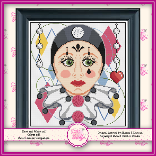 Cross Stitch Chart - Pierrot - Digital Download
