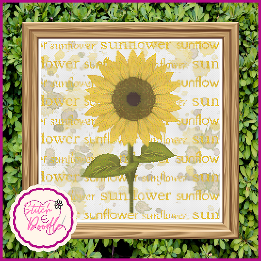 Cross Stitch Chart - Paintbox Petals Sunflower - Digital Download