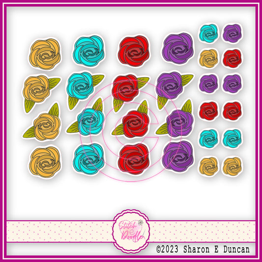Sticker Pack - Nouveau Rose Blooms - 28 stickers