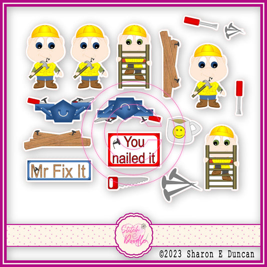 Sticker Pack - Dinky Dudes DIY - 17 stickers