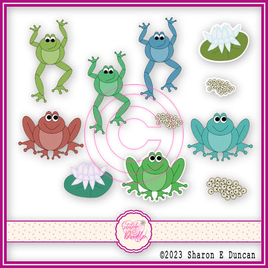 Sticker Pack - Frog Hopping - 11 stickers