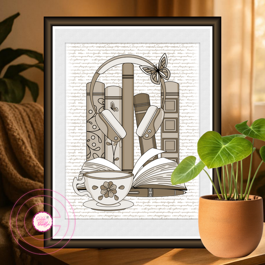 Bookish Art Print - Between The Pages - Sepia Tone
