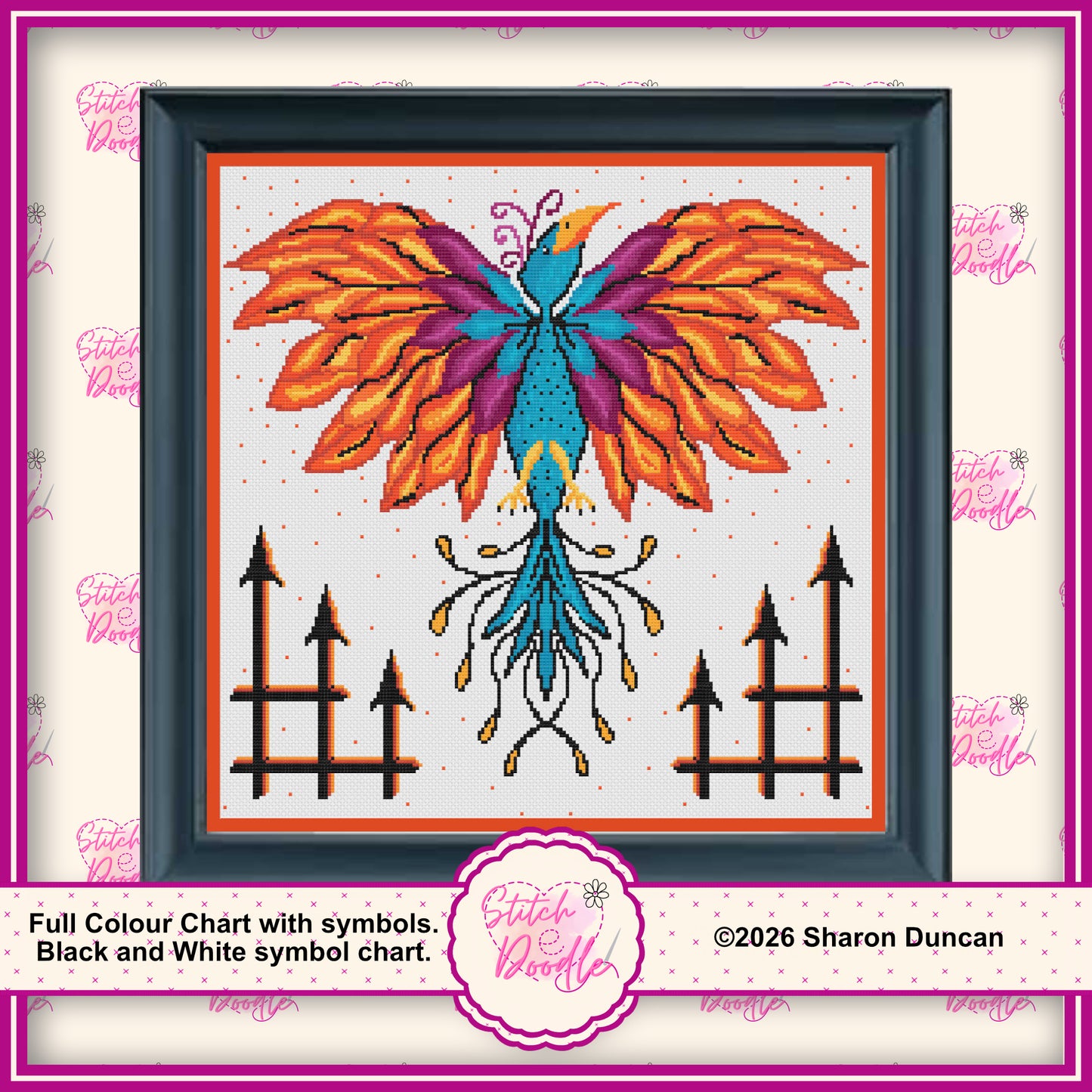 Cross Stitch Chart - Phoenix Rising - Digital Download
