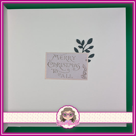 Highland Cow Handmade Christmas Card with embellishments - Large 7" x 7" card and envelope (hc01)