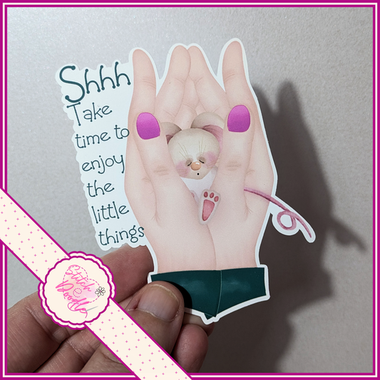XL Single Sticker - Holding on Inspirational Sticker - Mouse