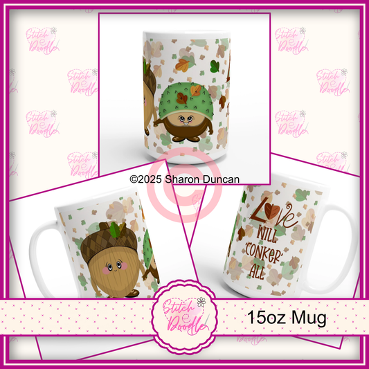 The Nutty Nook - Love will conker all - White 15oz Ceramic Mug