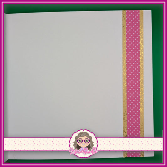 Pink Santa with Wee Mouse Handmade Christmas Card with embellishments - Large 7" x 7" card and envelope