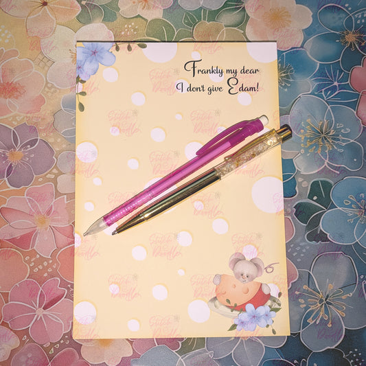 Tiddle Mouse I Don't give Edam - 50 sheets un-coated 100 gsm paper - A5 Notepad