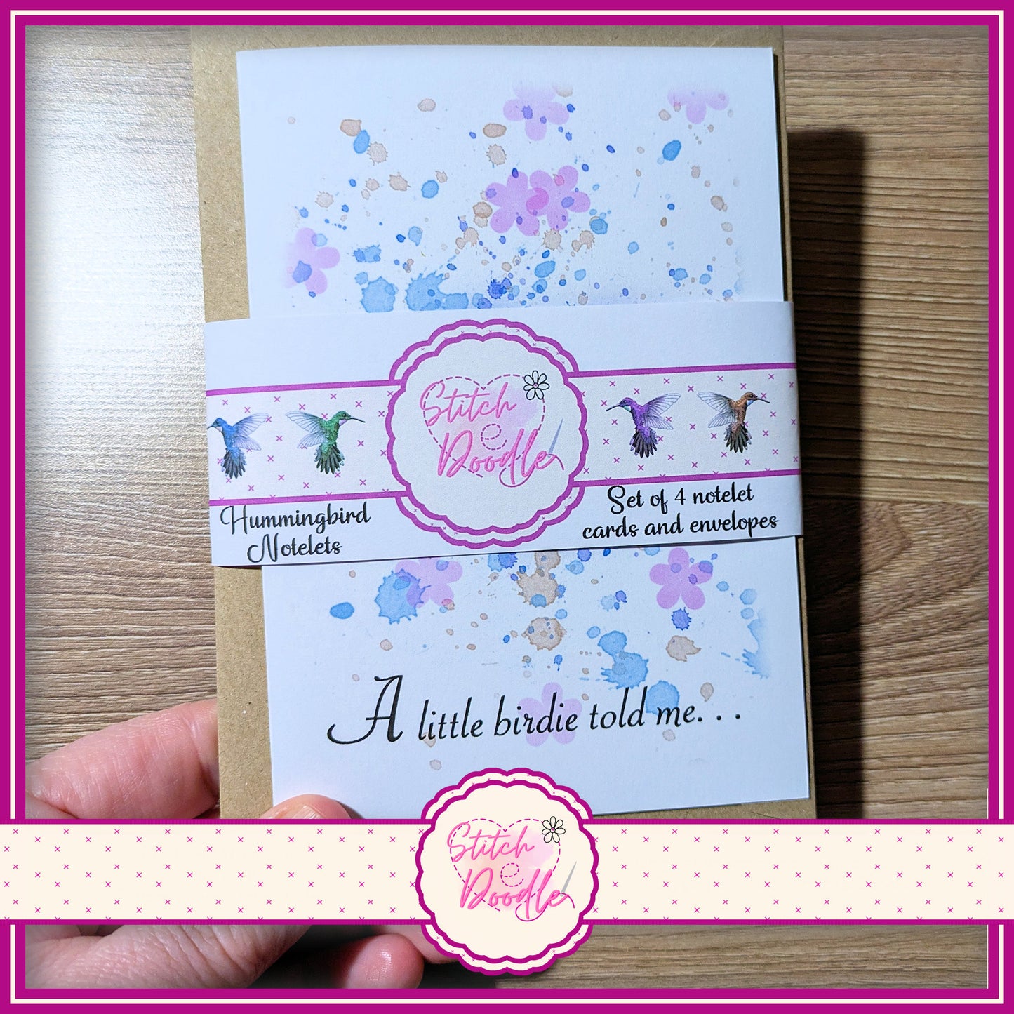 A6 Notelets and Envelopes - Hummingbird - Set of 4