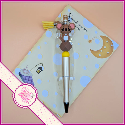 Tiddle Mouse Handmade Beaded Pen with Tassel - Ideal Gift