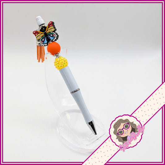 Butterfly Wings - Rainbow - Handmade Beaded Pen with Tassel - Ideal Gift