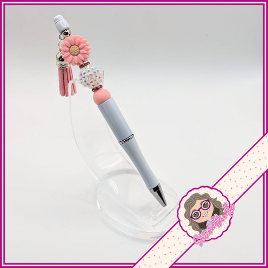 Pretty in Pink Handmade Beaded Pen with Tassel - Ideal Gift