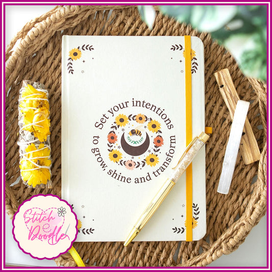 A5 Crystal Journal - Set Your Intentions Journal with Citrine Pen
