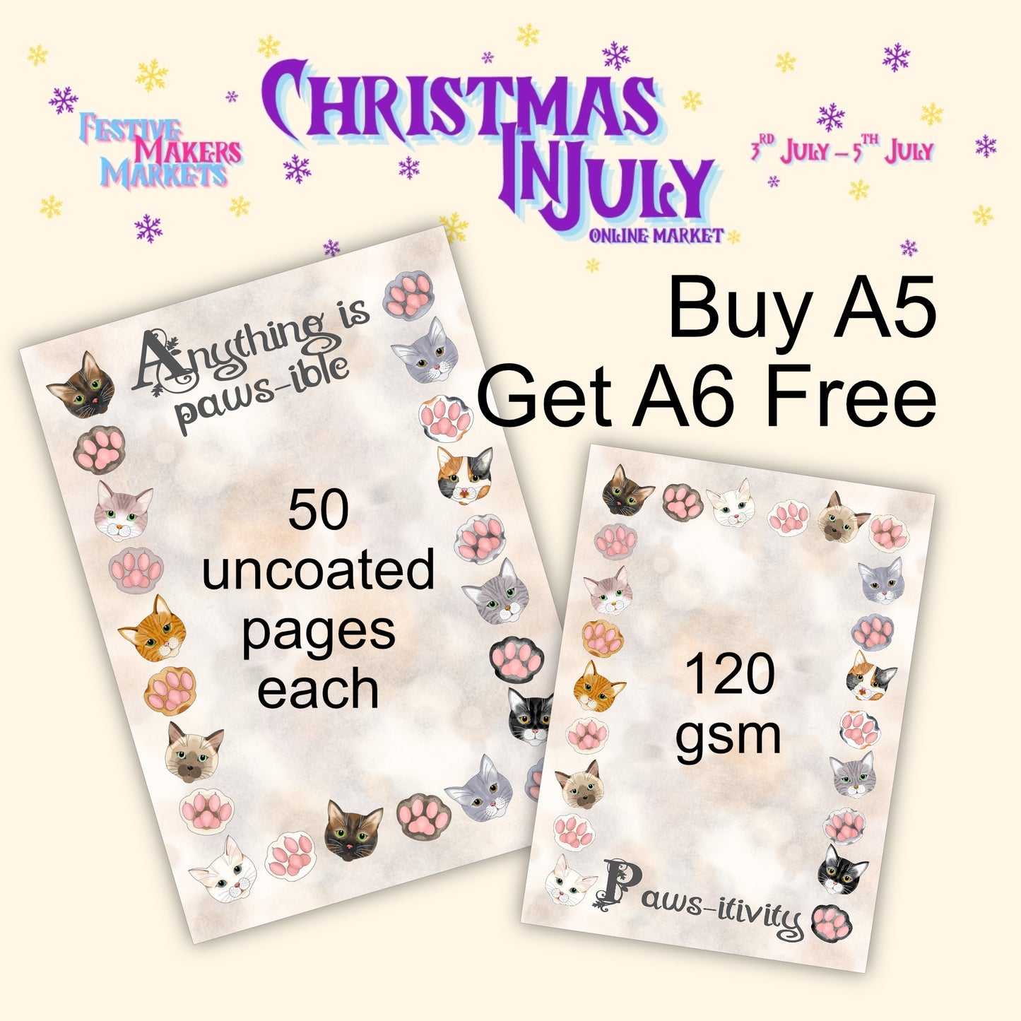 BOGOF Toe Beans A5 Notepad - Get A6 Notepad FREE