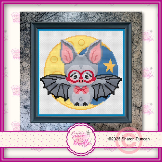Cross Stitch Chart - Wee Bit Batty Front and Back - 2 charts - Digital Download
