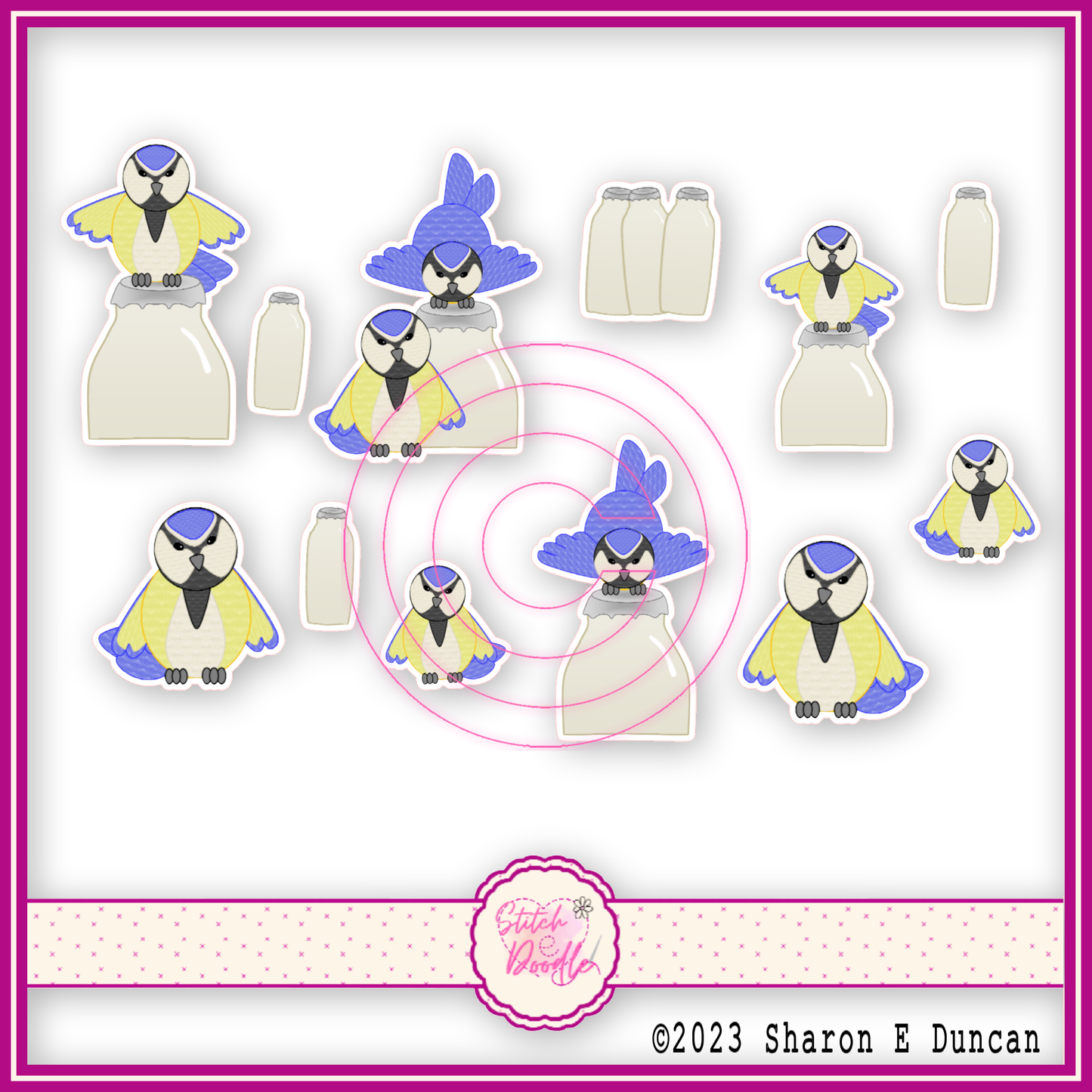 *LAST ONE* Sticker Pack - Grumpy Bluetit - 12 stickers