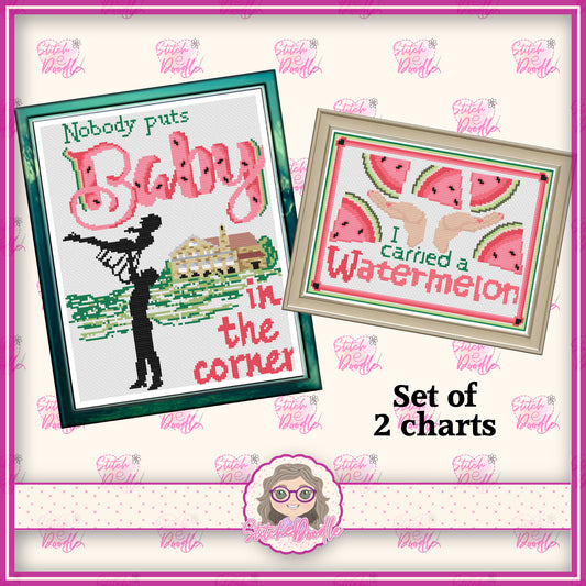 Nobody Puts Baby In The Corner - Movie Inspired - Set of 2 charts - Digital Download
