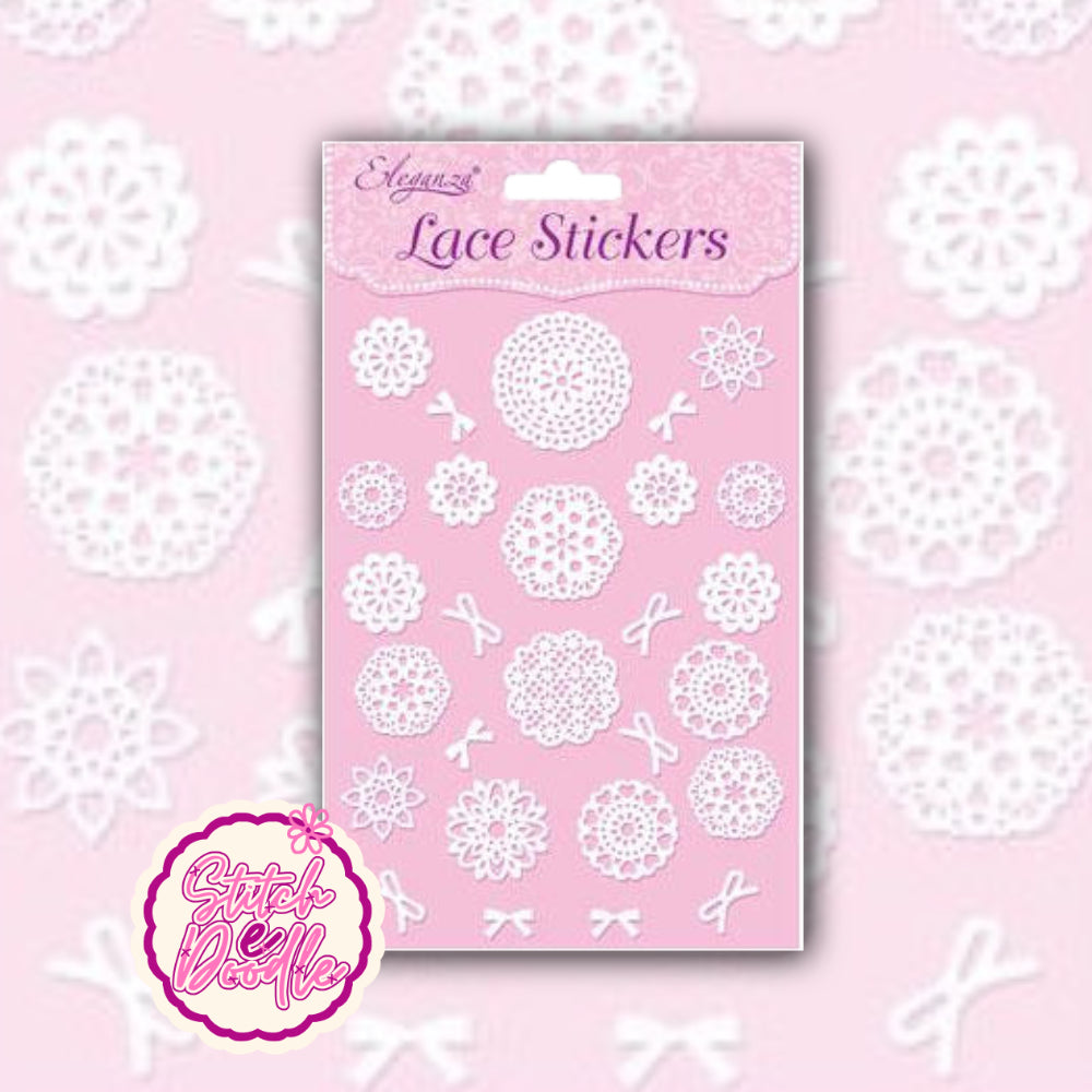Delicate Lace Stickers - Doilies and Bows - Assorted designs