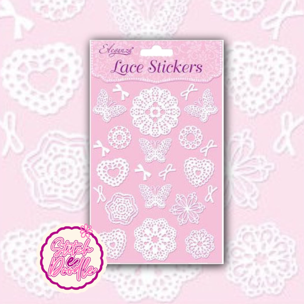 Delicate Lace Stickers - Doilies and Butterflies - Assorted designs