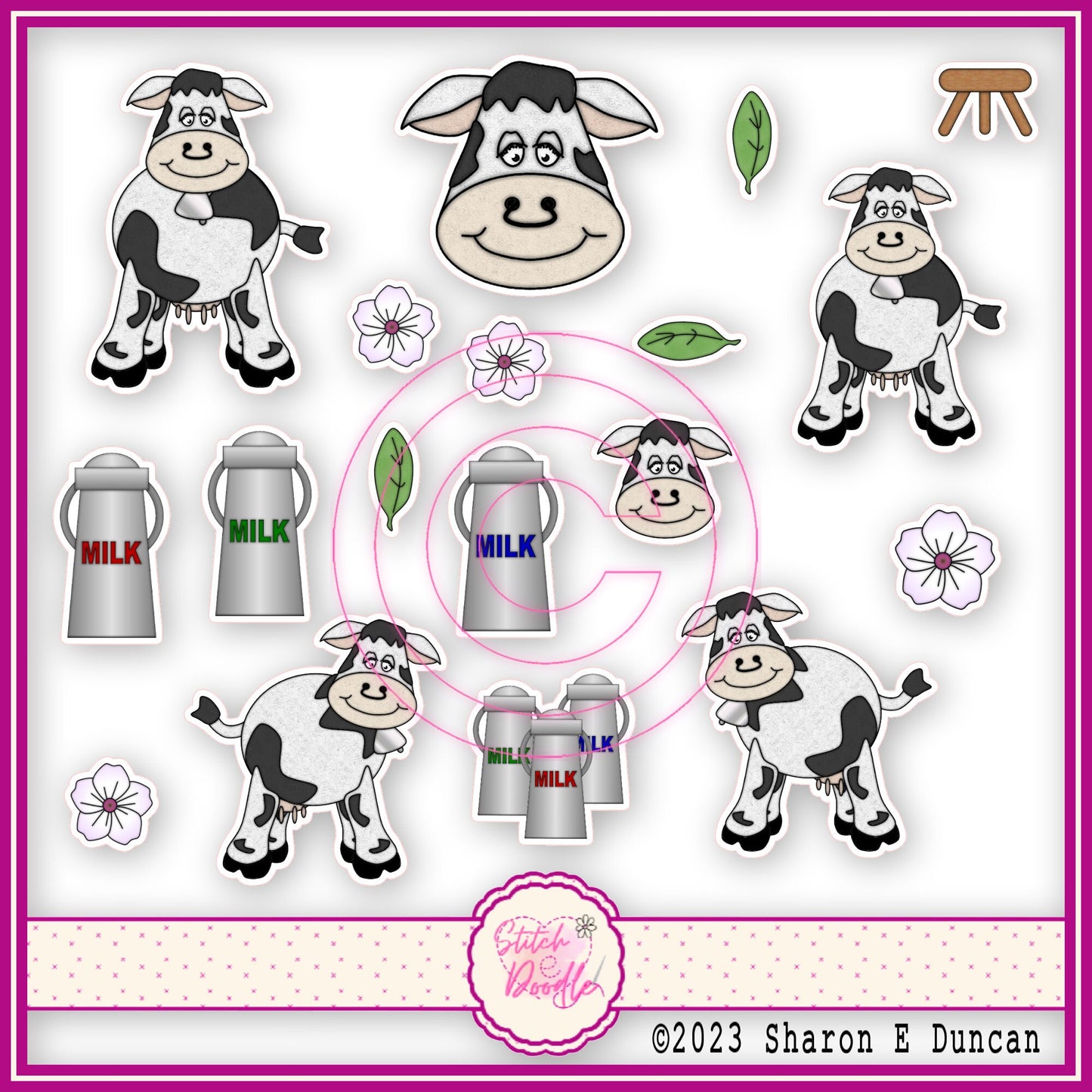 Sticker Pack - Milk Cow - 17 stickers