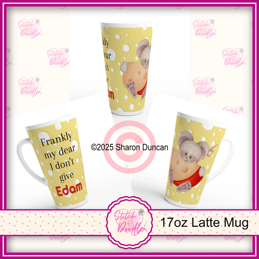 'Frankly my dear I don't give Edam' comical X-Large White Latte Ceramic Mug – 17oz Gift for Cheese Lovers