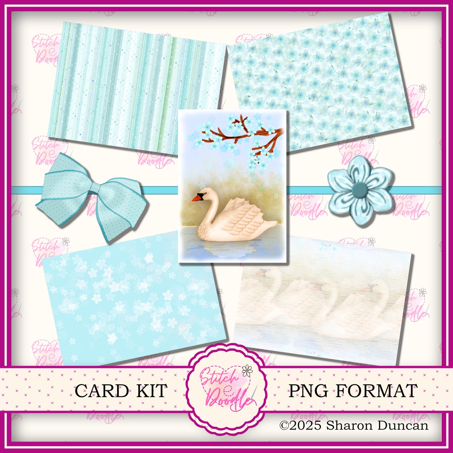 Swan Paper Craft Kit: 32 Piece Card Making Kit (Digital Download)