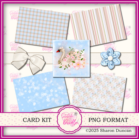 Swan Paper Craft Kit: 32 Piece Card Making Kit (Digital Download)