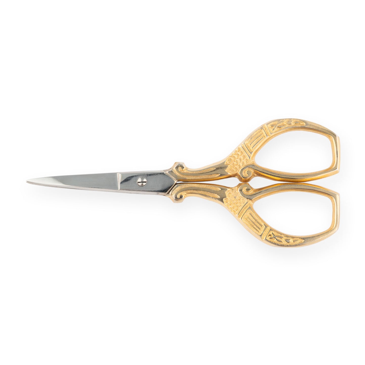 Nickel Floral Embroidery Scissors - 9.5cm - Gold Tone