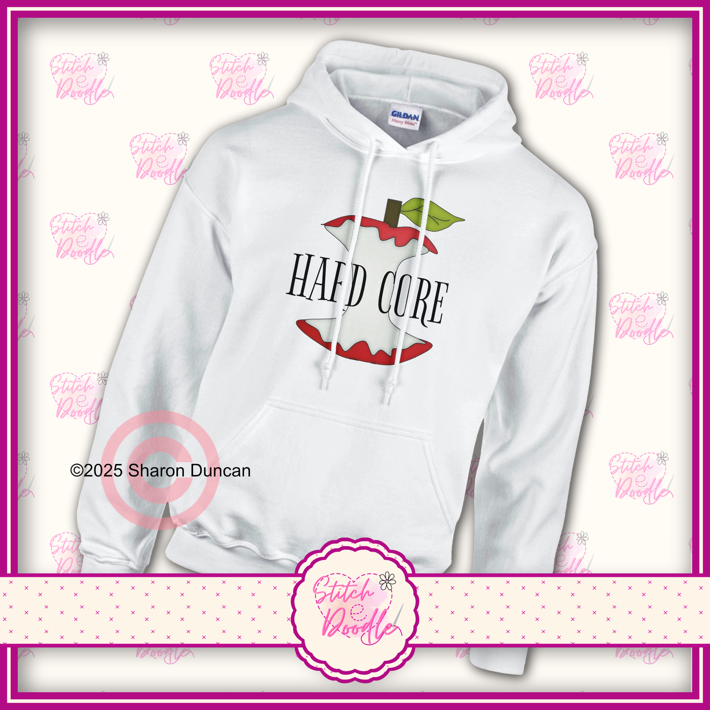 Hard Core apple pun Classic Unisex Pullover Hoodie