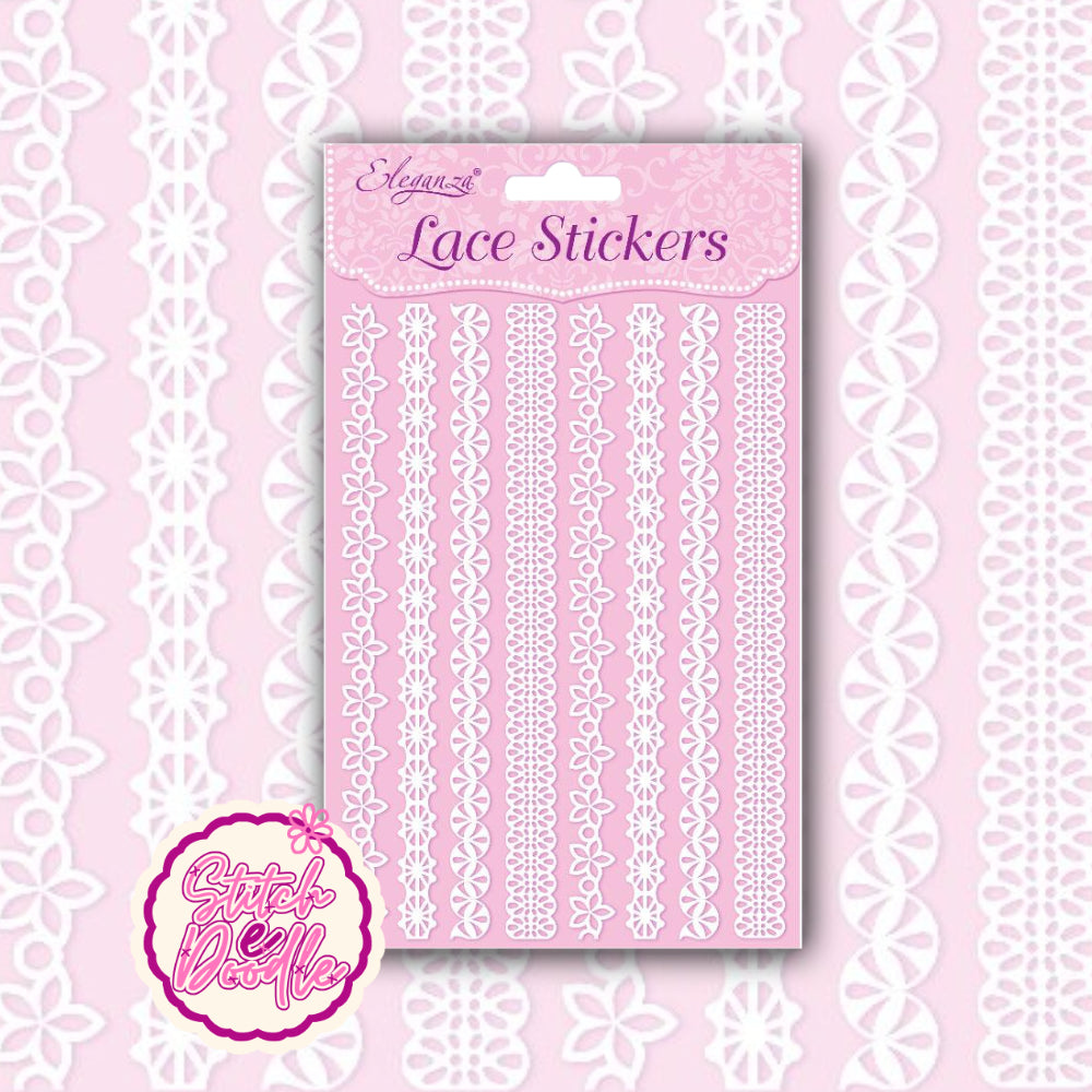 Delicate Lace Stickers - Floral Borders - 17 cm long