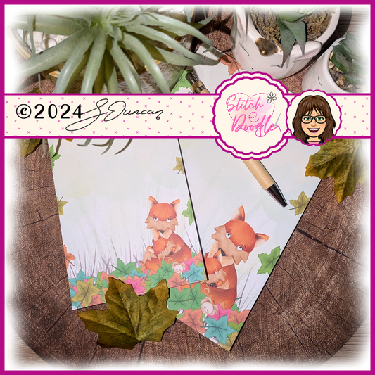 Adorable Autumn Fox A6 Notepad - 50 sheets un-coated 100 gsm paper
