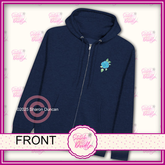 Be Your Own Kind of Beautiful - Back and Front Print - Premium Unisex Zip Hoodie Navy