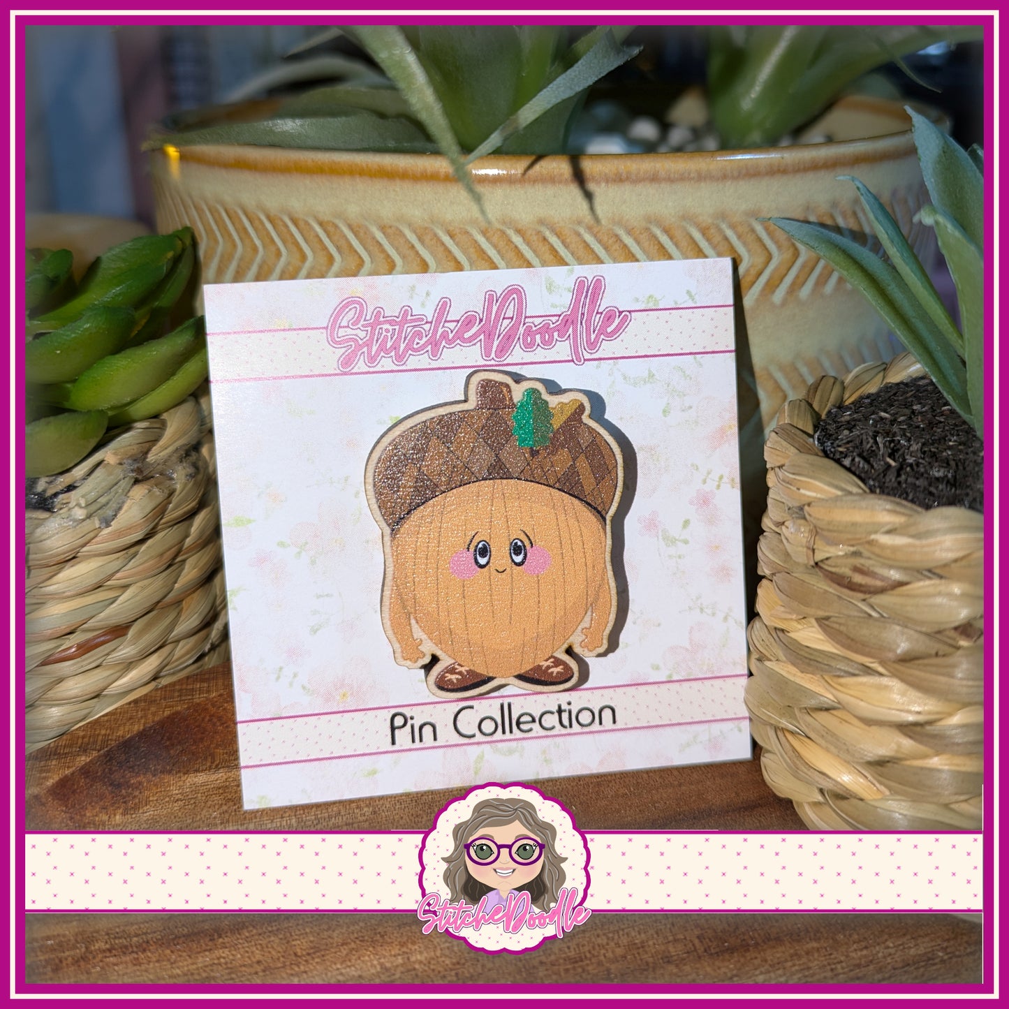 Oakley Acorn Collectible Wooden Pin - The Nutty Nook