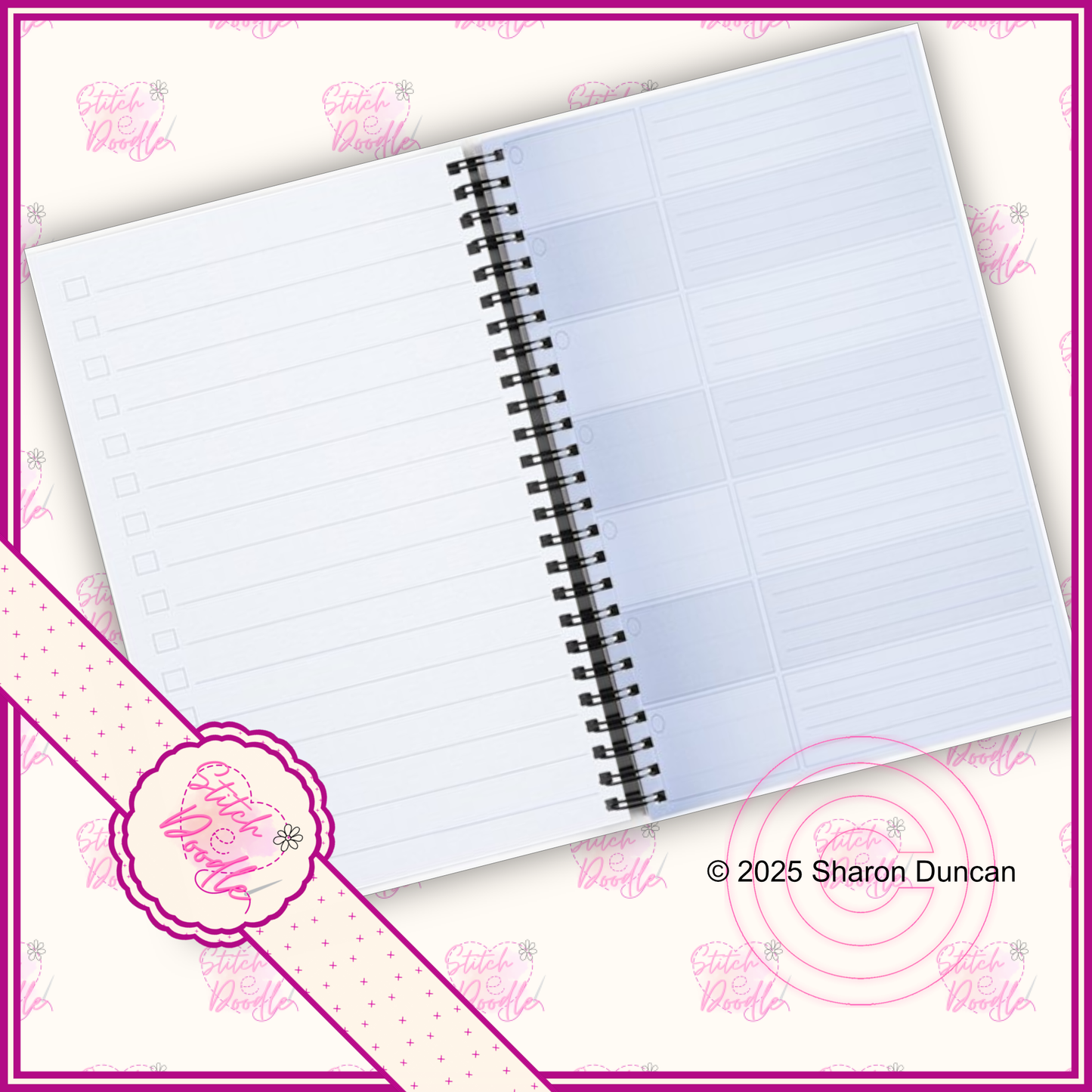 Gift Set - Elegant Swan - A5 Notebook, Beaded Pen and Bookmark.