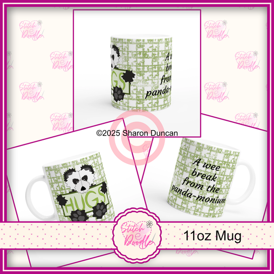 'A Wee Break from the Panda-Monium' 11oz Ceramic Mug – perfect tea break mug