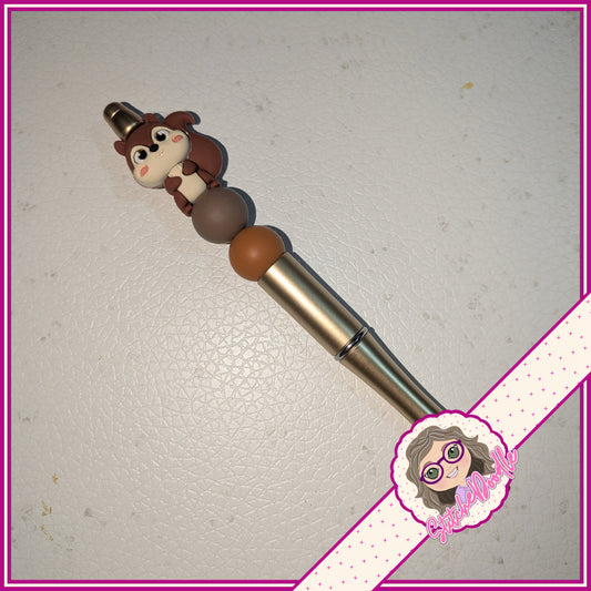 Nutty Nook Squirrel Handmade Beaded Pen with Tassel- Ideal Gift