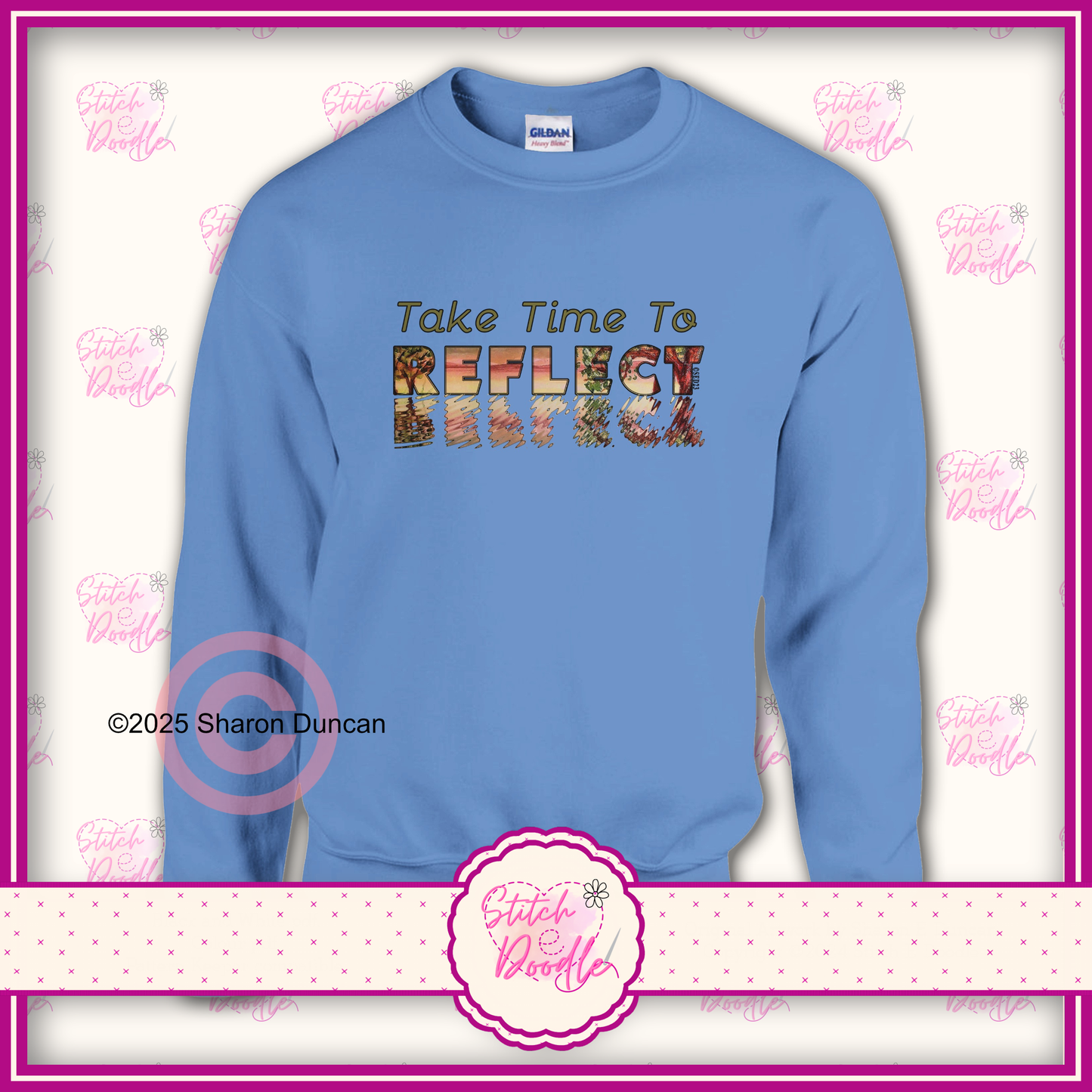 'Take time to reflect' Classic Unisex Crewneck Sweatshirt. S to 4XL