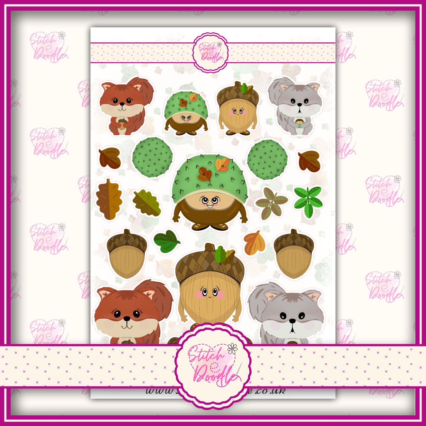 Sticker Sheet - The Nutty Nook - 22 stickers