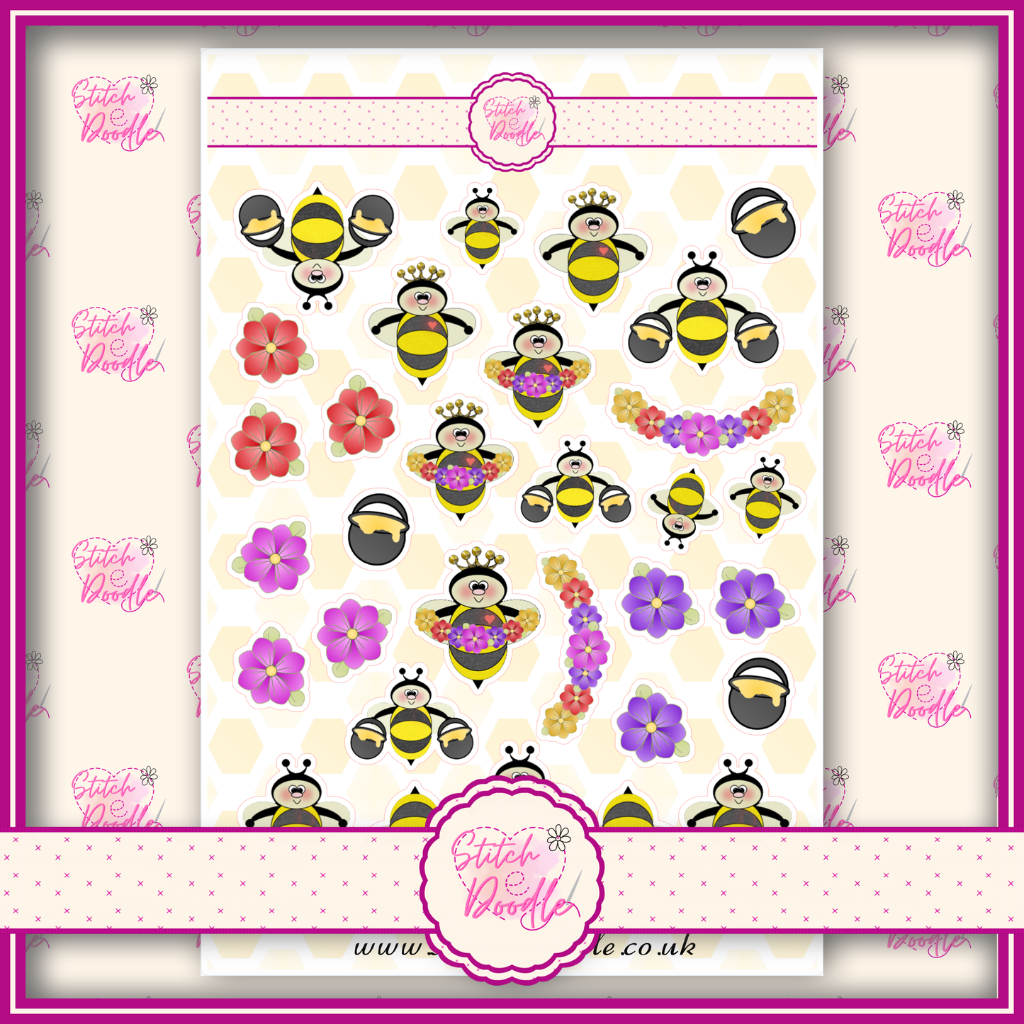 Sticker Sheet - Busy Bees - 31 stickers
