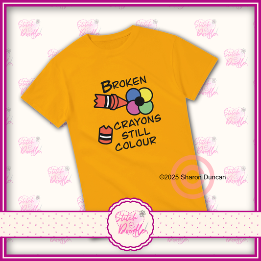 Broken Crayons Still Colour Heavyweight Unisex Crew neck T-shirt - 6 Colours