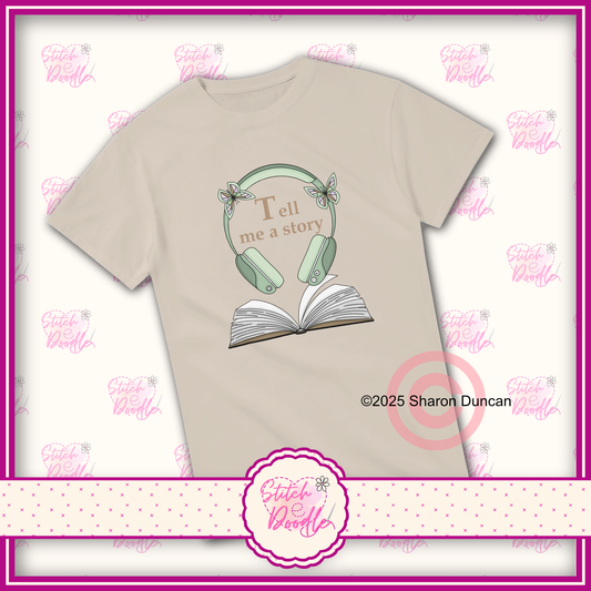 'Tell me a story' Heavyweight Unisex Crew neck T-shirt. 100% Cotton