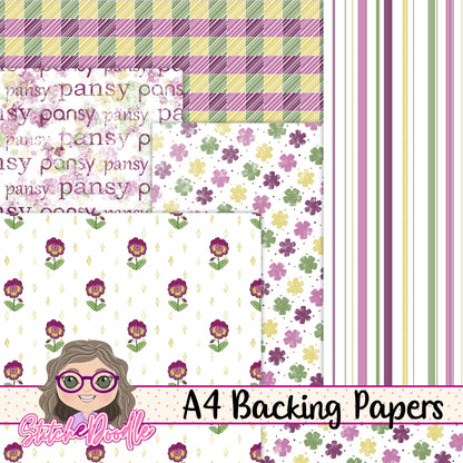 Paintbox Petals Pansy - 36 Piece Paper Craft Kit - Digital