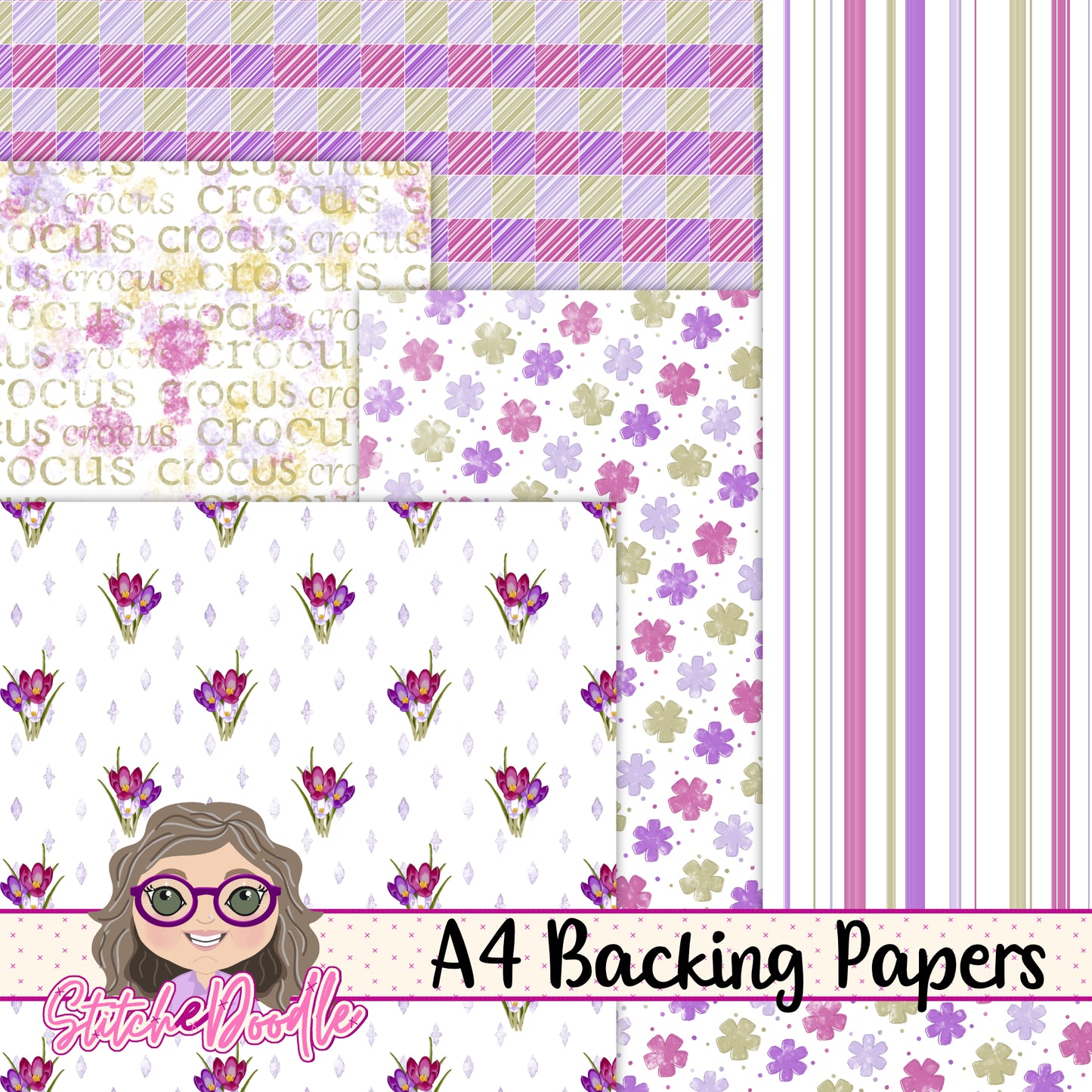 Paintbox Petals Crocus - 36 Piece Paper Craft Kit - Digital