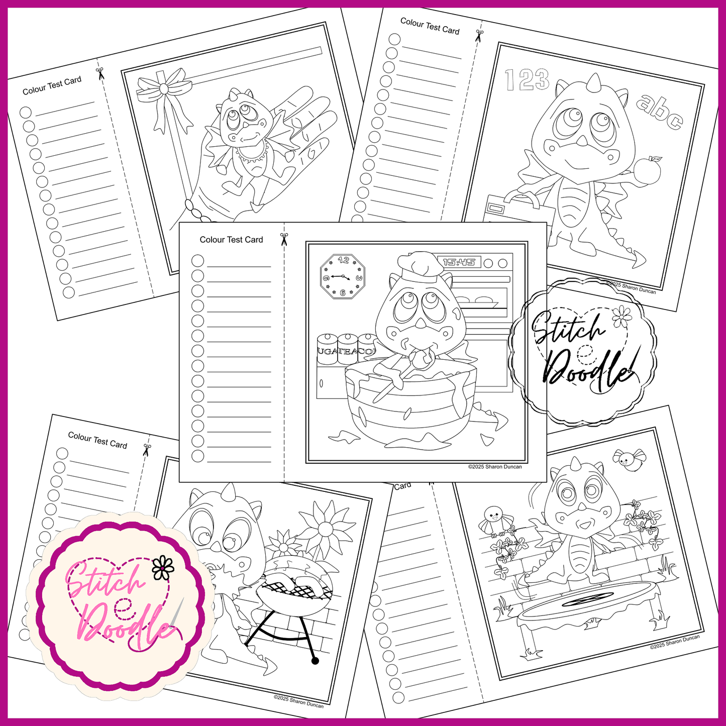 Colouring Book.  Digital Download.  Dragon Dayz.  20 exclusive designs
