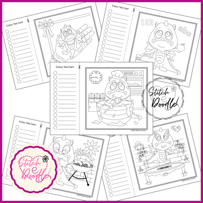 Colouring Book.  Digital Download.  Dragon Dayz.  20 exclusive designs